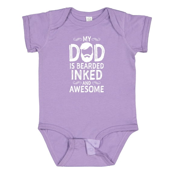 Inktastic My Dad is Bearded Inked and Awesome Boys or Girls Baby Bodysuit