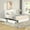 Ivory, variant on Bed Frame Ethan Full Over Twin Bunk Bed with Desk and Charging Station and Storage Shelves and Metal Wire Mesh Panel with Hooks for Teen,Safety Guard & Stairs,No Box Spring Needed, Black & Nature Oak