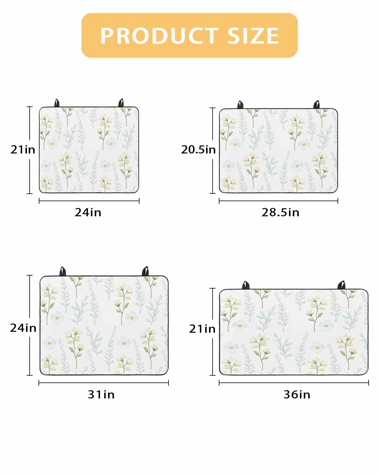 nqOlkjepod Large Induction Cooktop Protector Mat 36"x21", Summer Yellow Floral Stove Top Covers for Electric Stove, Botanical Flowers Garden Decorative Stove Burner Cover Mats, Glass Top Stove Cover