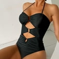 thumbnail image 5 of Lopeceal One Piece Swimsuit for Women Ring Linked Monokini Sexy Bathing Suit Cutout Swim Suit, 5 of 7