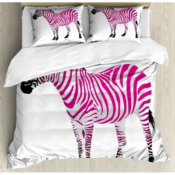 Pink Zebra King Size Duvet Cover Set Figure In Stripes Savannah Animal Wilderness Symbol Safari Print Decorative 3 Piece Bedding With 2 Pillow Shams Dust Black By Ambesonne - King Size Zebra Bedding Sets Pink Zebra King Size Duvet Cover Set Figure In Stripes Savannah Animal Wilderness Symbol Safari Print Decorative 3 Piece Bedding With 2 Pillow Shams Dust Black By Ambesonne - King Size Zebra Bedding Sets