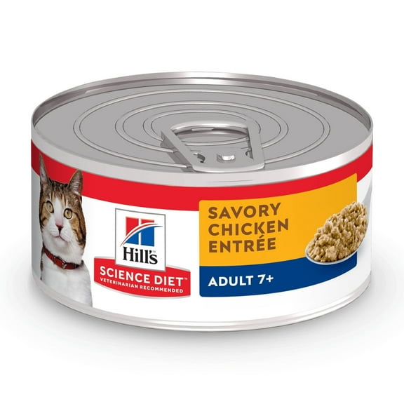 (24 Pack) Hill's Science Diet Adult 7 Savory Wet Cat Food, 5.5 oz. cans