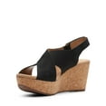 thumbnail image 7 of Clarks Annadel Eirwyn Black Leather Fashion Ankle Strap Open Toe Wedge Sandals 8.5W, 7 of 7