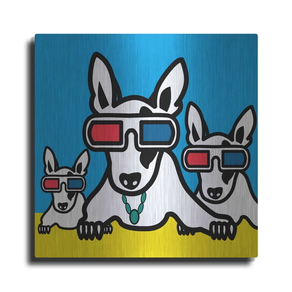 Luxe Metal Art 'Dogi' by Mark Ashkenazi, Metal Wall Art, 36"x36"