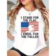 thumbnail image 1 of American Flag Climber Graphic Tee for Women - Casual Crew Neck Short Sleeve T-Shirt, Stretchy & Breathable Polyester Blend, Perfect for Summer, 1 of 6