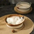 thumbnail image 6 of Cutypet Cat Basket, Cutypet Cat Basket Bed, Cats Toy Baskets, Handwoven Cotton Rope Cats Bed, Teasing Ball, for Small & Large Dog (Brown, Large), 6 of 9
