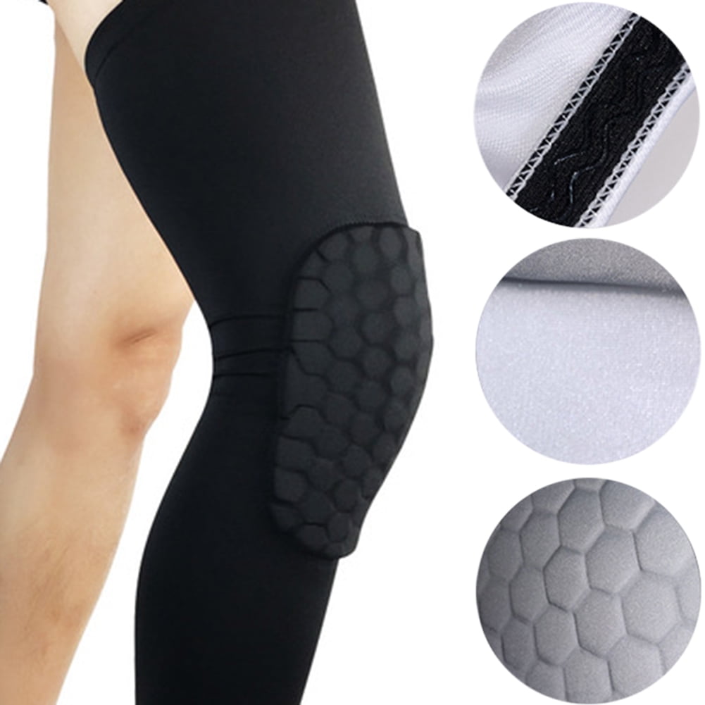Men Youth Pad Honeycomb Leg Support Knee Sleeve Braces Sports Protect Basketball 