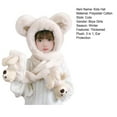 thumbnail image 7 of Tnobhg Cute Winter Thickened Plush Kids Hat Neck Scarf Gloves 3 in 1 Ear Protection Hat Cartoon Bear Decor Boys Girls Holiday Hat, 7 of 7