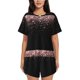 thumbnail image 1 of Fotbe Rose Gold Glitter1 Conjunto de Pijama Estampado para Mujer, 2 Piezas, Ropa de Dormir con Camiseta de Manga Corta y Shorts Suaves-XX-Large, 1 of 6