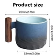 thumbnail image 6 of 80ml Ceramic Retro Coffee Cup Office Water Cup Filter Tea Mug Wooden Handle Coffee Mug Handmade Tea Coffee Cup Birthday Gift, 6 of 9
