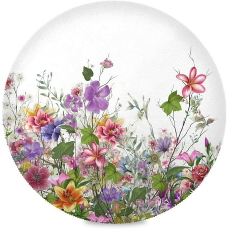 

Hyjoy Wild Flower Round Placemats Set of 1 Non-Slip Heat Resistant Washable Table Mats for Kitchen Dining Table Decoration 15.4 Inch