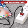 thumbnail image 3 of KOMI USB to USB C Adapter 2 Pack,USB C Female to A Male Charger Type C Converter for Apple Watch Ultra iWatch 7 8 SE, 14 13 12 11 Plus Pro Max Mini,AirPods,iPad Air,Samsung Galaxy S23 S22, 3 of 7