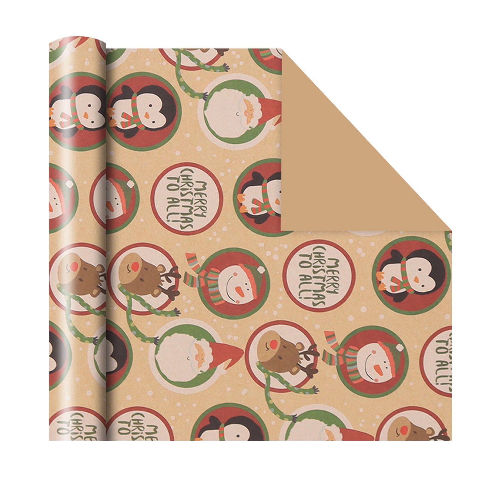 FAHXNVB Christmas Wrapping Paper Brown Kraft Paper with Christmas Elements Print Paper Christmas Gift Paper Gift Paper Vintage Floral Paper Kraft Paper