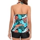 thumbnail image 3 of Traje de baño de 2 piezas para mujer, traje de baño bikini moderno y sin espalda para mujer, traje de baño con cordón ajustable en el cuello, traje de baño plano de ángulo, conjunto de traje de baño d, 3 of 8