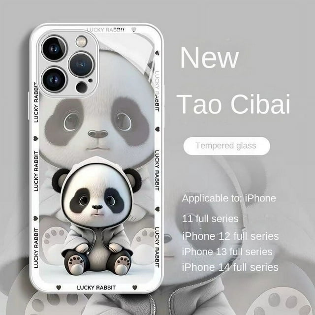Premium Cartoon Cute Glass Phone Case for Apple iPhone 12, 12 Pro, 13, 13 Pro Max and 14
