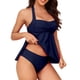 thumbnail image 1 of Gibobby Conjunto de Bañador Sexy Traje de baño de color sólido sexy para mujer Falda que cubre el vientre Cuello colgante Traje de baño Calzoncillos Traj(Marina,M), 1 of 5