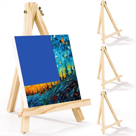 Paquete de 4 Caballetes de Madera de 9 Pulgadas para Pintar Lienzos, Arte, Trípode, Caballete para Fiestas de Pintura, Caballete de Escritorio para Estudiantes para Pintar