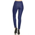 thumbnail image 3 of Women's Plus Size Solid Casual Comfort Lightweight Stretchy Jean Pocket Jeggings Pants, 3 of 4