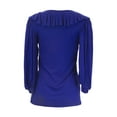 thumbnail image 2 of ANALILI Women's Ruffle Front Low Cut Keyhole Blouse 358AI10 Sz Small Royal Blue, 2 of 2