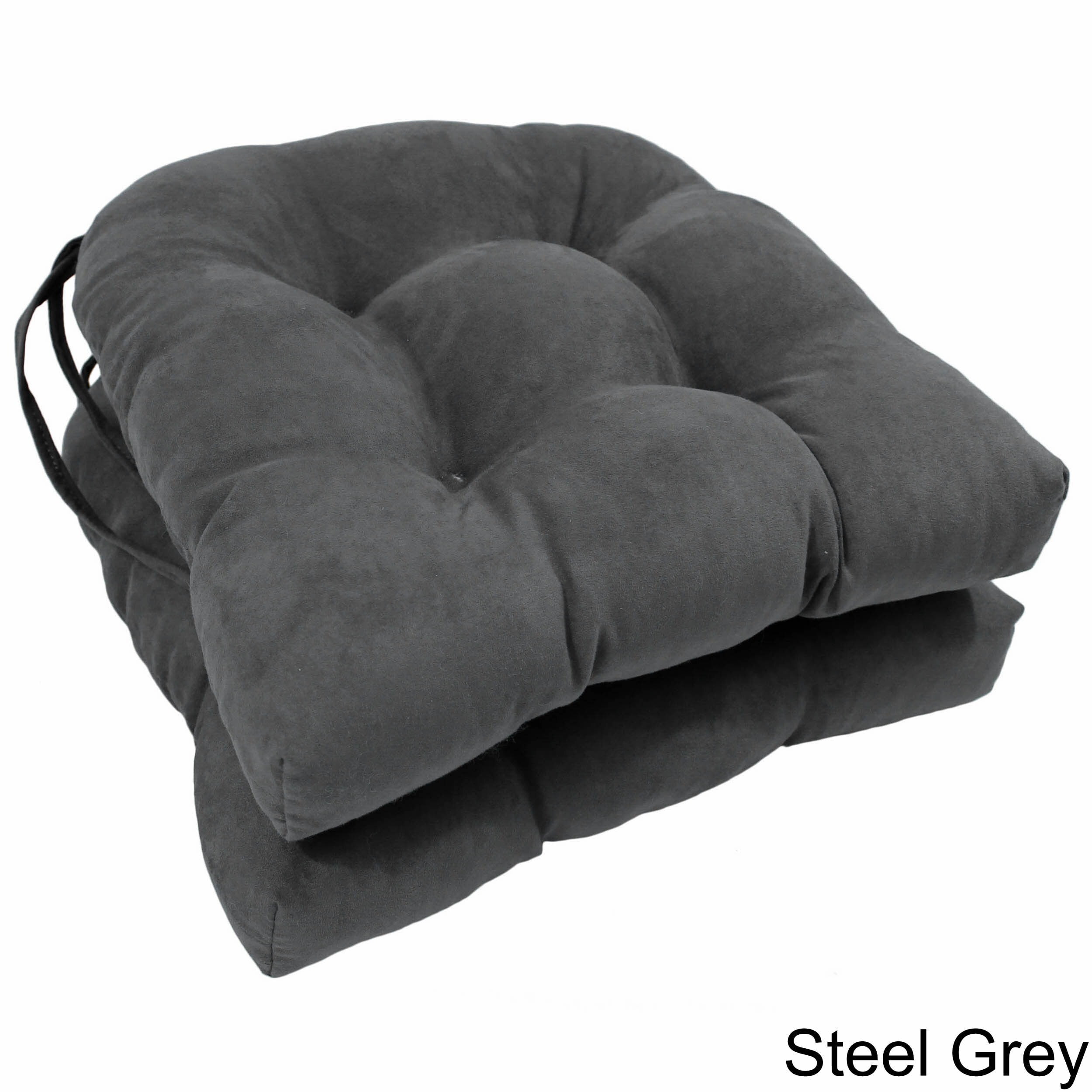 Blazing Needles 16-inch Microsuede Dining Chair Cushions (Set of 2