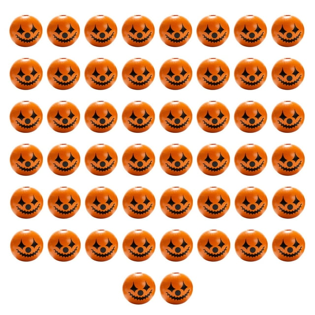 50 Piezas De Cuentas De Madera De Halloween Sunnimix Cuentas de madera de Halloween