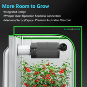 ALPHAGROW 4 Inch Duct 210 CFM 12 Watts 12 Volts Stainless Steel Inline Exhaust Fan, 5000 RPM for Indoor