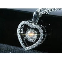 2.00Ct Round Cut Lab Created Diamond Heart Pendant Promise Necklace 14K White Gold Plated Silver
