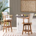 thumbnail image 4 of Jennifer Taylor Home Williams 31" Swivel Bar Stool with Armrests White Pepper, 4 of 10