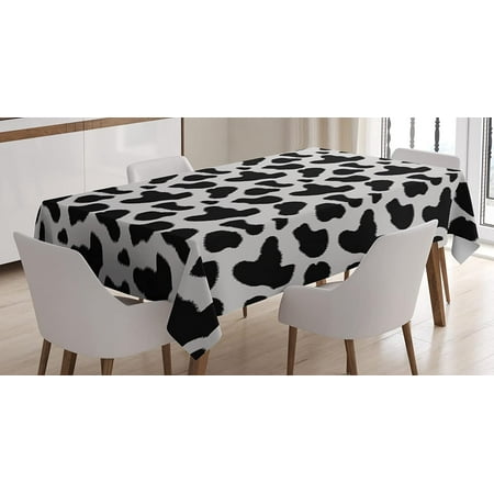 

Mindunm Cow Print Tablecloth Cow Hide Pattern with Spots Farm Life with Cattle Camouflage Animal Skin Dining Room Kitchen Rectangular Table Cover 60 X 84 Charcoal Grey