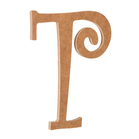 Wooden Mdf Letter T Unfinished Fancy Script Font 8 Inches Walmart Com