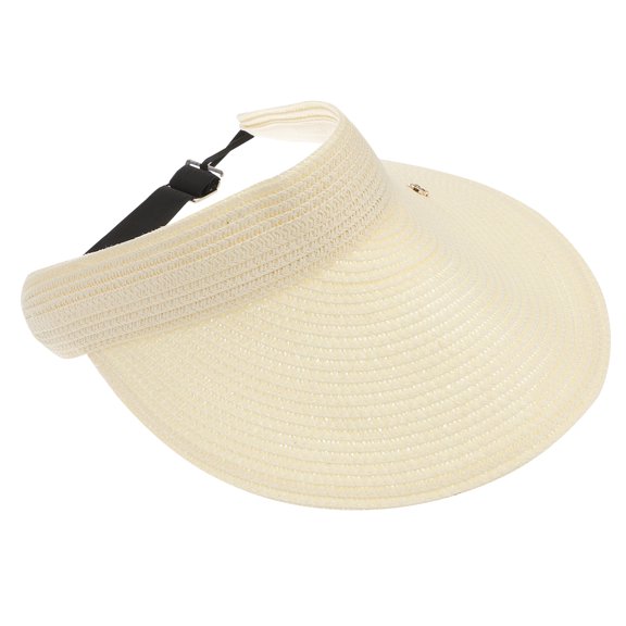 Raindrops  Straw Weaving Visor Hat Beach Accessories Sun for Women Women's Travel Beige