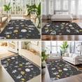 thumbnail image 4 of Area Rugs 5'x7', Grey Space Carpet Runner Indoor Outdoor Rugs Home Decor Aesthetic, Cartoon Cute Spaceship Planet Star Funny Non Slip Mats Washable Accent Rug for Living Room Bedroom, 4 of 8