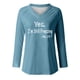 thumbnail image 4 of KIHOUT - Blusas casuales para mujer, liquidación 2024, moda clásica, estampado de letras, cuello en V, blusas básicas holgadas, camisetas de manga larga, blusas tipo túnica para otoño, 4 of 4