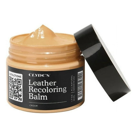 Clyde'sâ„¢ Leather Recoloring Balm | Non Toxic Leather Color Restorer for Furniture, Car Seat, Tack | 19 Colors of Restoration Leather Dye | Repair, Restore and Renew Old Leather