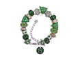thumbnail image 2 of Silvertone Green Paw on Black Disc Green Christmas Bead Bracelet, 2 of 4
