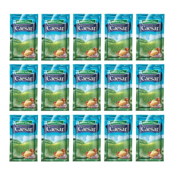 Hidden Valley Original Creamy Caesar Salad Dressing Portion Packet 1.5 Oz | 15 Pack