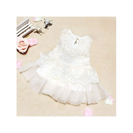 

Baby Girl Tulle Dress Floral Sleeveless Tulle Tutu Princess Party Formal Dresses