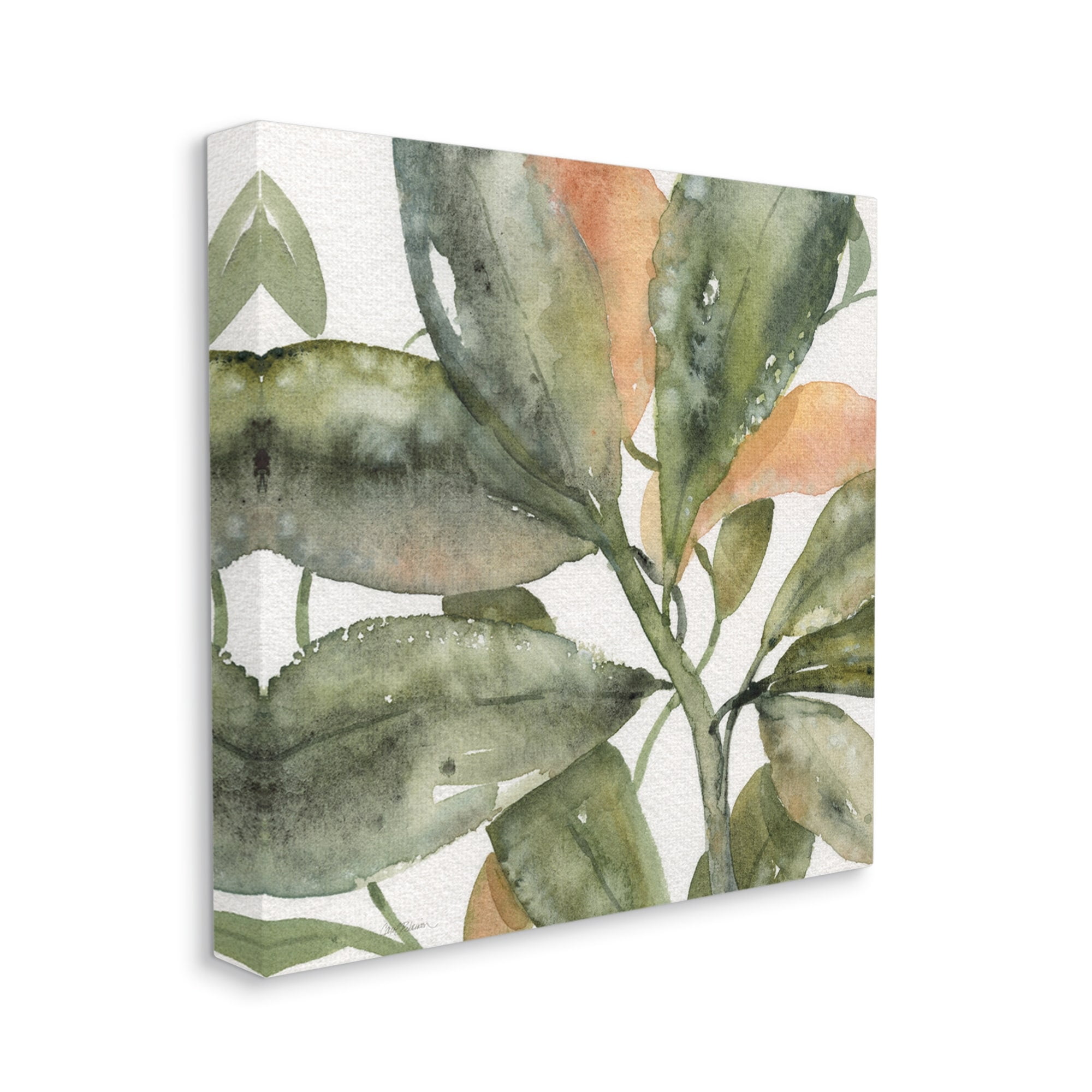 Stupell Industries Bird Of Paradise Plant Leaves Botanical & Floral Painting Gallery Wrapped Canvas Print Wall Art