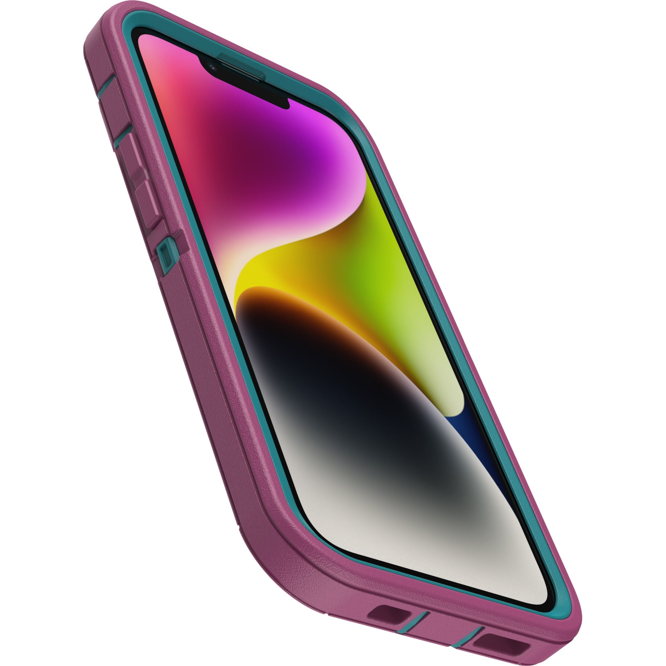 OtterBox Defender Rugged Carrying Case (Holster) Apple iPhone 14, iPhone 13 Smartphone, Canyon Sun (Pink)