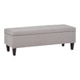 thumbnail image 4 of Simpli Home Monroe - Ottoman - Rectangulaire - Mousse, Contreplaqué, Tissu Aspect Lin - Nuage Gris, 4 of 9