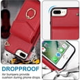 thumbnail image 6 of REQO Phone Case for iPhone 7plus 8plus 7/8 Plus Wallet Cover with Tempered Glass Screen Protector and RFID Blocking Ring Stand Card Holder Cell i Phone7s 7s + 7+ 8s 8+ Phones8 7p 8p Women Men Red, 6 of 6