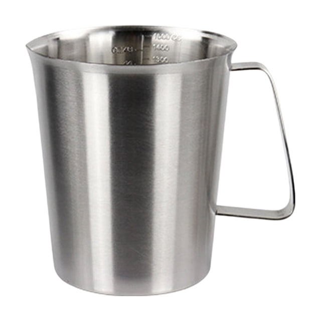Bouteille d'Eau Tasse en Acier Inoxydable Tasse à Mesurer Pichet à Mousser Pichet à Vapeur Tasse à Mousser Pichet avec Poignée pour Machines Bouteille d'Eau Bouteille Réutilisable Tasse à Boire Bouteille Étanche Contenant Portable