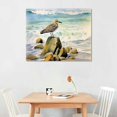 thumbnail image 2 of Orinice  Coastal Wall Art Seaside Bird Canvas Prints Beach Painting Sandpiper Bathroom Wall Decor Ocean Pictures20x16in 20x16in, 2 of 3