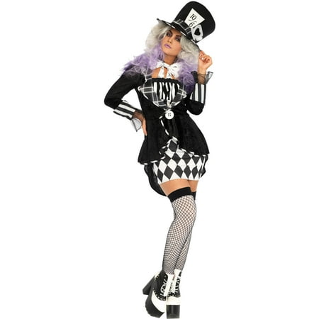Leg Avenue Womens 3 PC Wonderland Mad Hatter Costume