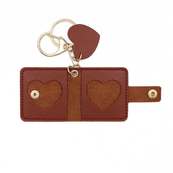 Mini 1 Inch Photo Album Keychain - Portable Leather Photo Frame With Keyring For Mini Headshots, Compact Design For On-The-Go Use - Ideal For Personal Keepsakes, Bag Decor, Key