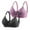 Black+Purple, variant on 2 Pack Full Coverage Bras for Women Soft Padded T Shirt Bra Comfort Bralette Plus Size V Neck Bras Ladies Bras (M, Purple)