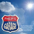 thumbnail image 6 of Philip's Garage (2 Pack) 12 inch X 12 inch Shield Shaped Commercial Grade Plastic Signs Weather Resistant, UV Protected To last, Gift for Dads and Uncles Classic Americana Crafted in, 6 of 7