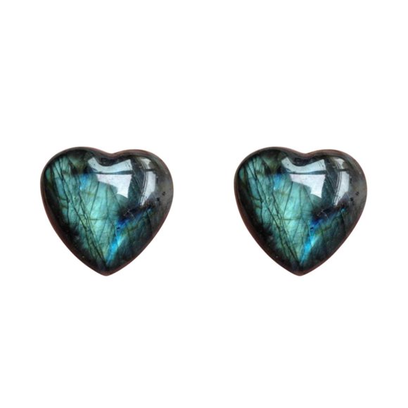 tamizeot Labradorite Palm Stone - Addition To Crystal Grids Wide Application Moonstone Heart Shaped 2Set