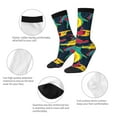 thumbnail image 6 of Goofa Colorful Sharks Printed Men's Crew Socks, Soft Durable Breathable Moisture-Wicking with Odor Control Cotton socks, 6 of 9