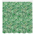 thumbnail image 3 of Ambesonne East Shower Curtain, Classical Retro Green Swirls, 69"Wx84"L, Black and Green, 3 of 5